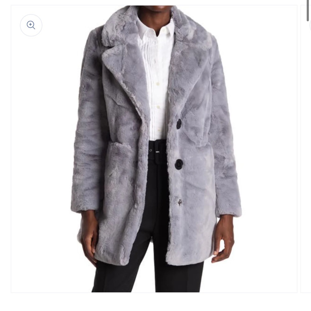 Sam Edelman Plush Teddy Coat in Light Gray